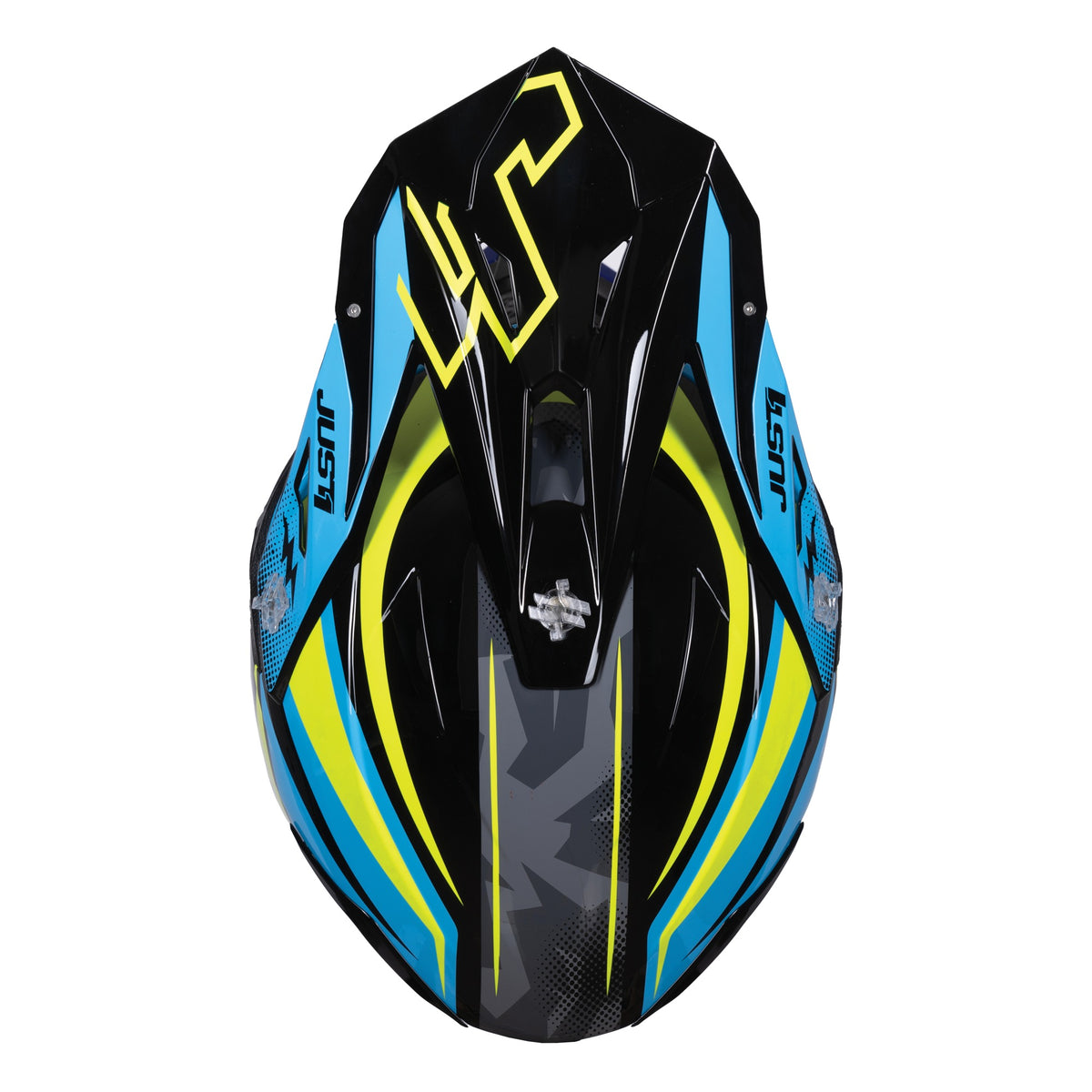 Just1 J39 Motocross Helmet Revo Blue Fluo Yellow Black Gloss
