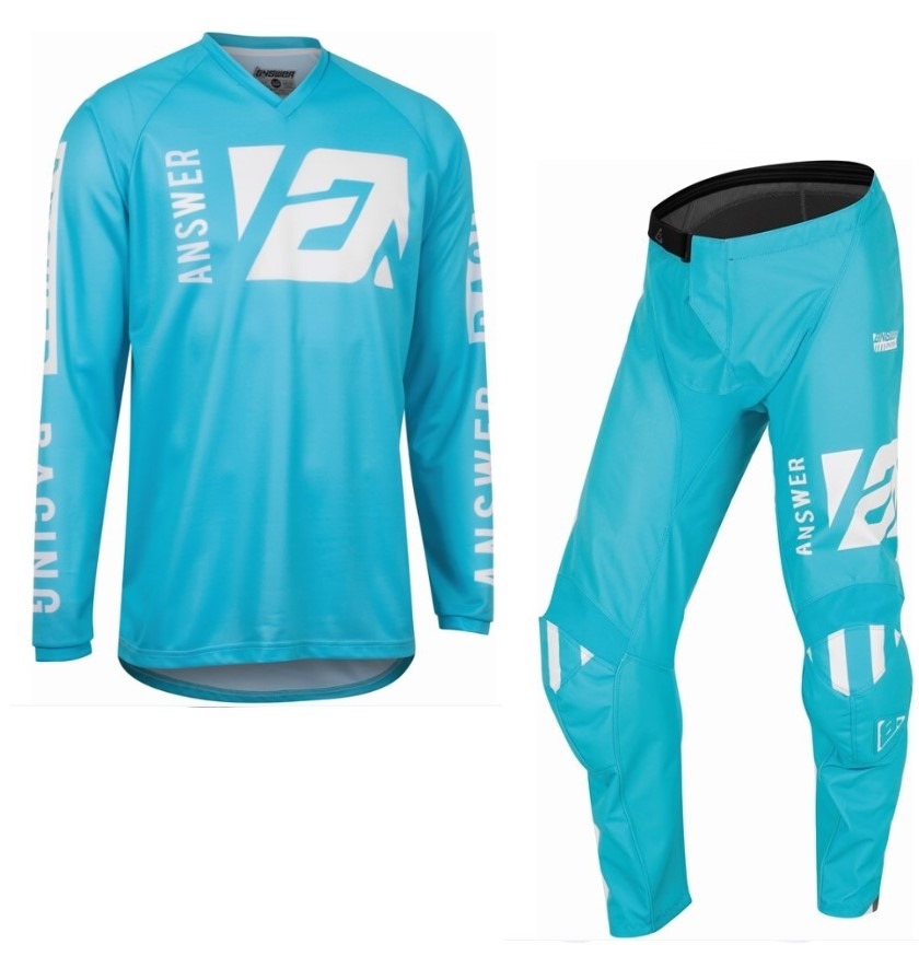 Answer Syncron Merge Motocross Pant & Jersey Kit Astana/White