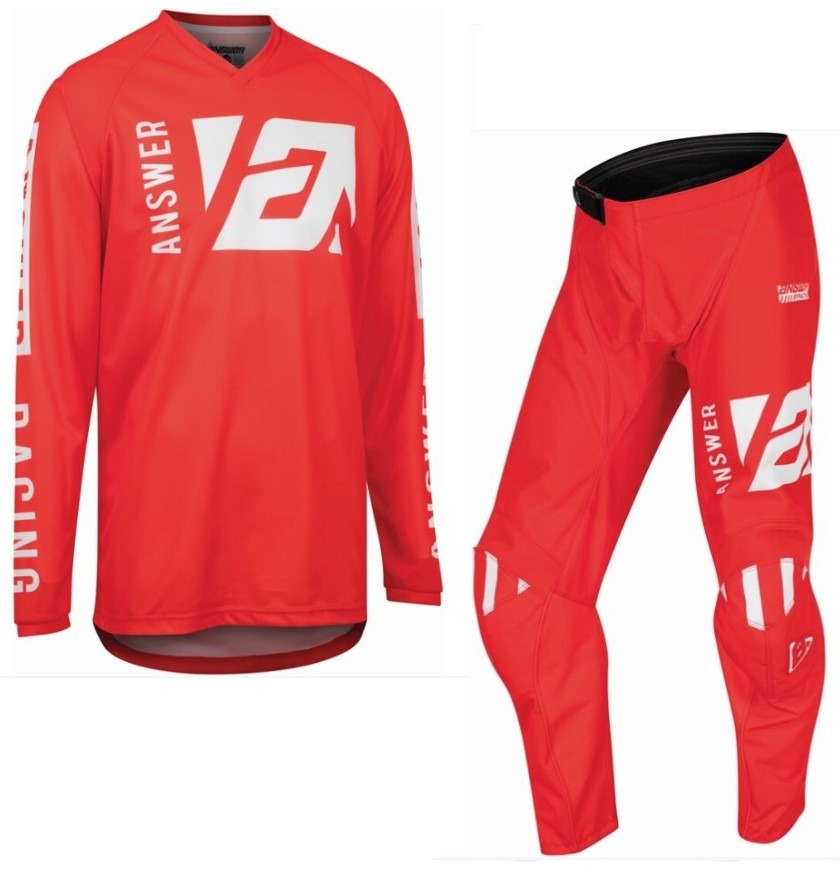 Answer Syncron Merge Motocross Pant & Jersey Kit Red/White