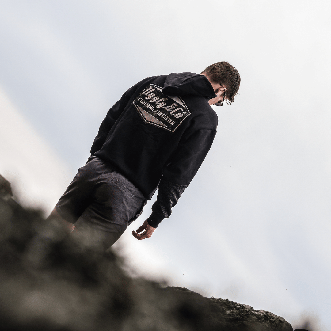 Black Surf Diamond Hoodie by Uggly & Co