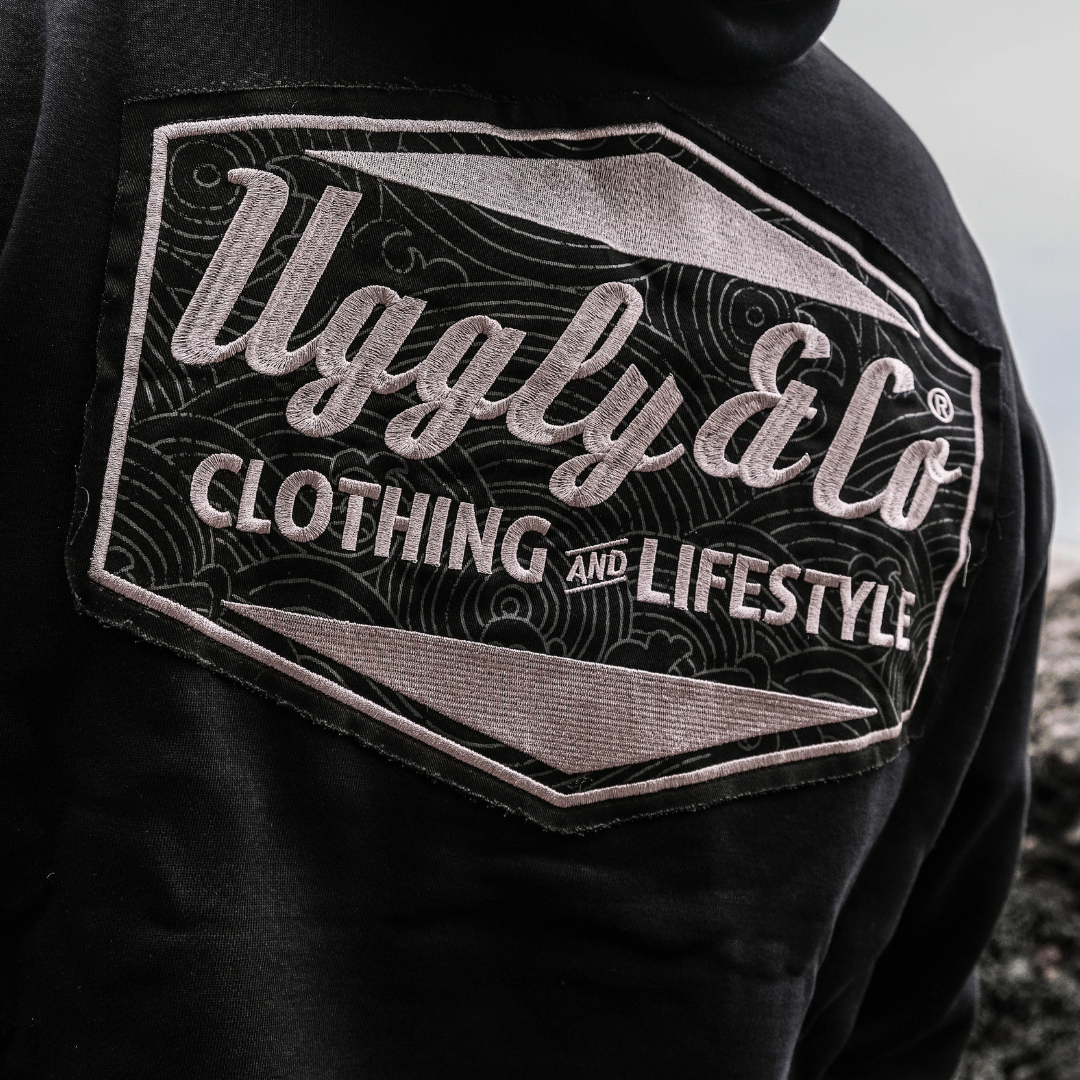 Black Surf Diamond Hoodie by Uggly & Co