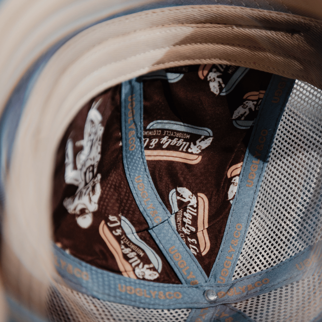 Dusty Blue Flat Track Trucker Hat by Uggly & Co