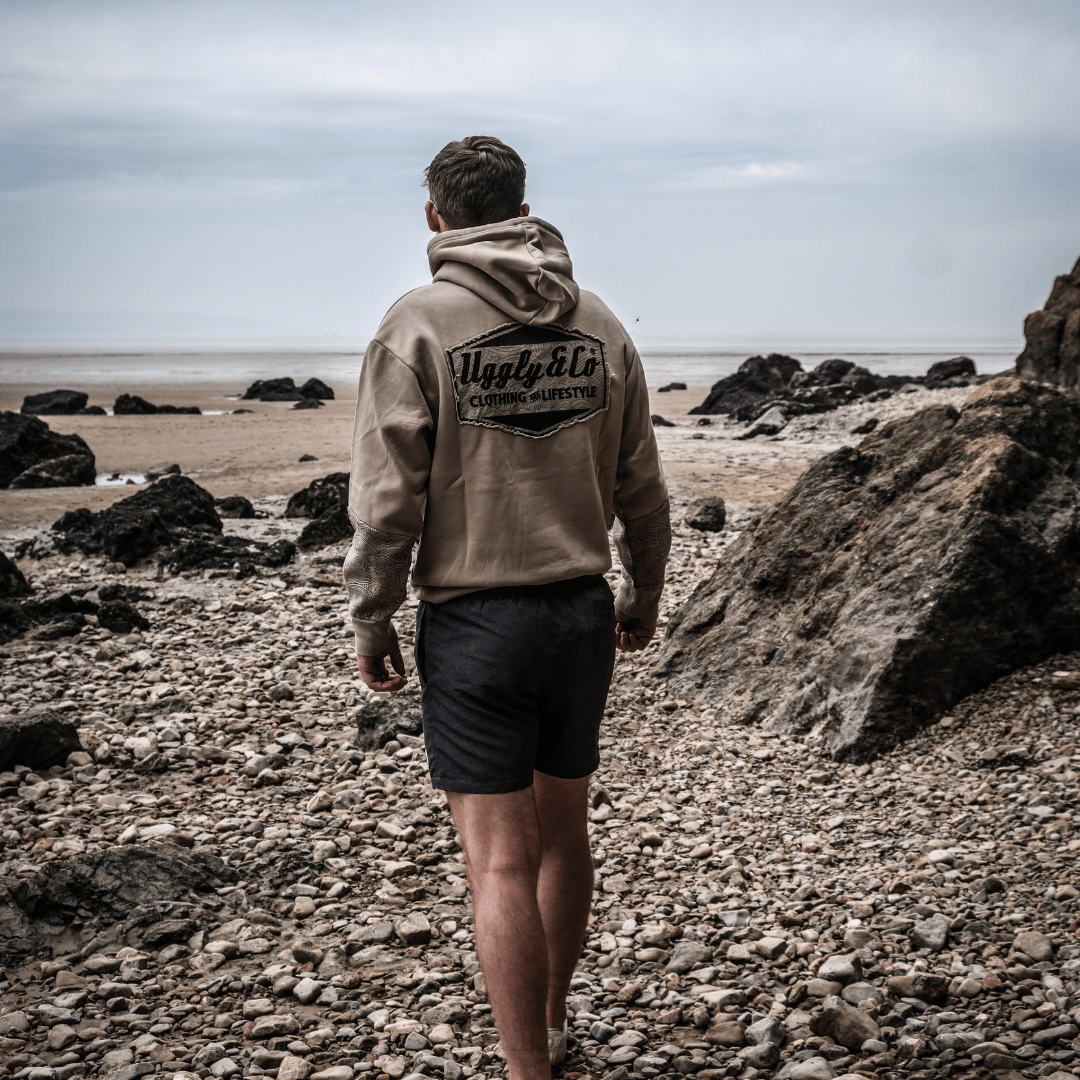 Beige Surf Diamond Hoodie by Uggly & Co