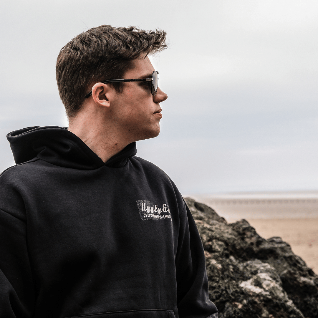 Black Surf Diamond Hoodie by Uggly & Co