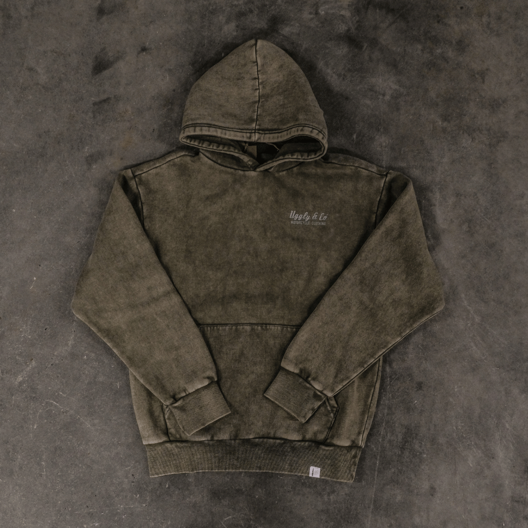 Green Diamond Acid Wash Hoodie by Uggly & Co