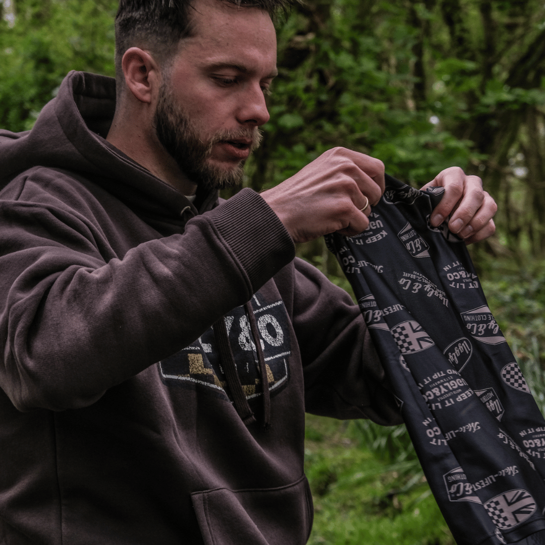 Black & Gold Motorcycle Bandana by Uggly & Co
