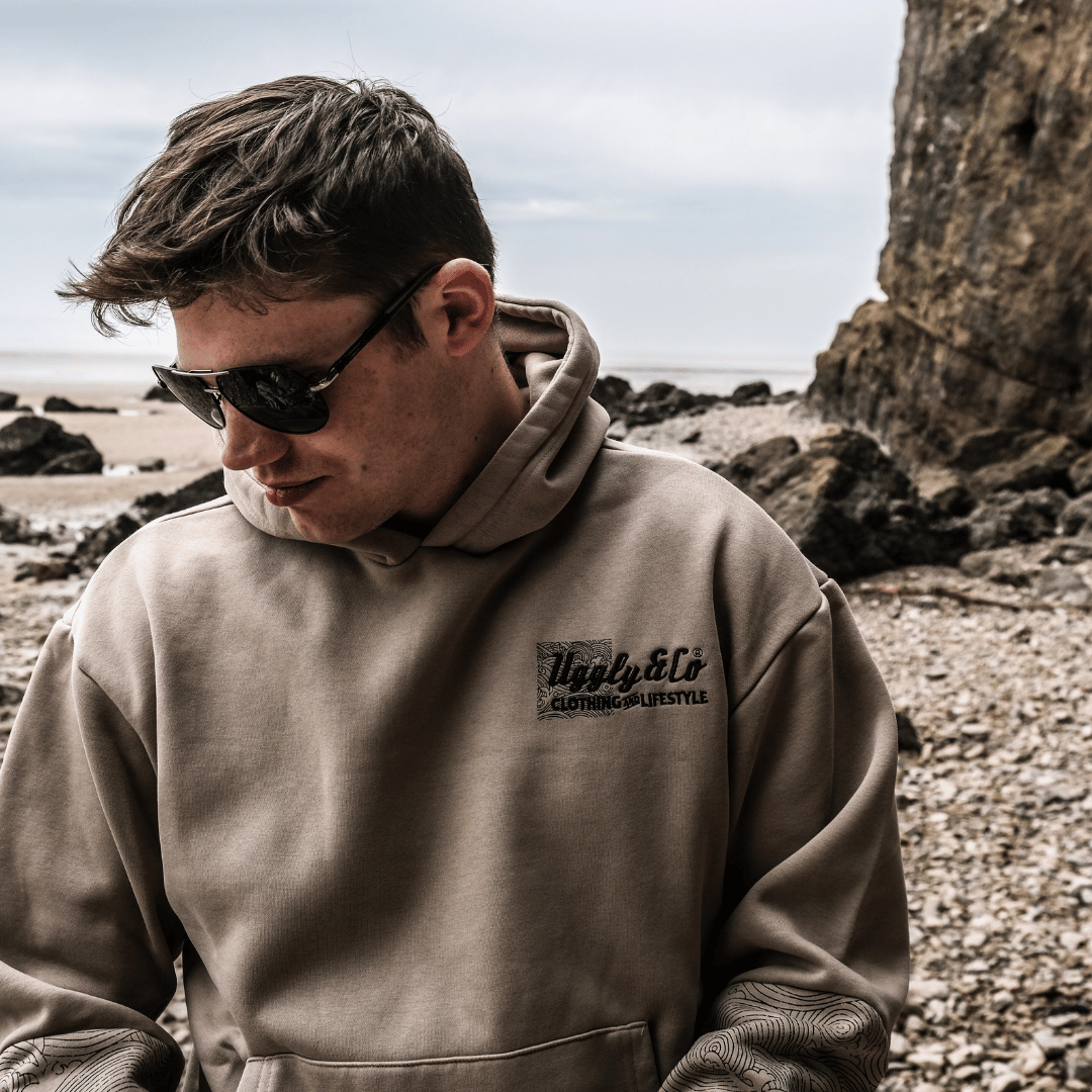Beige Surf Diamond Hoodie by Uggly & Co