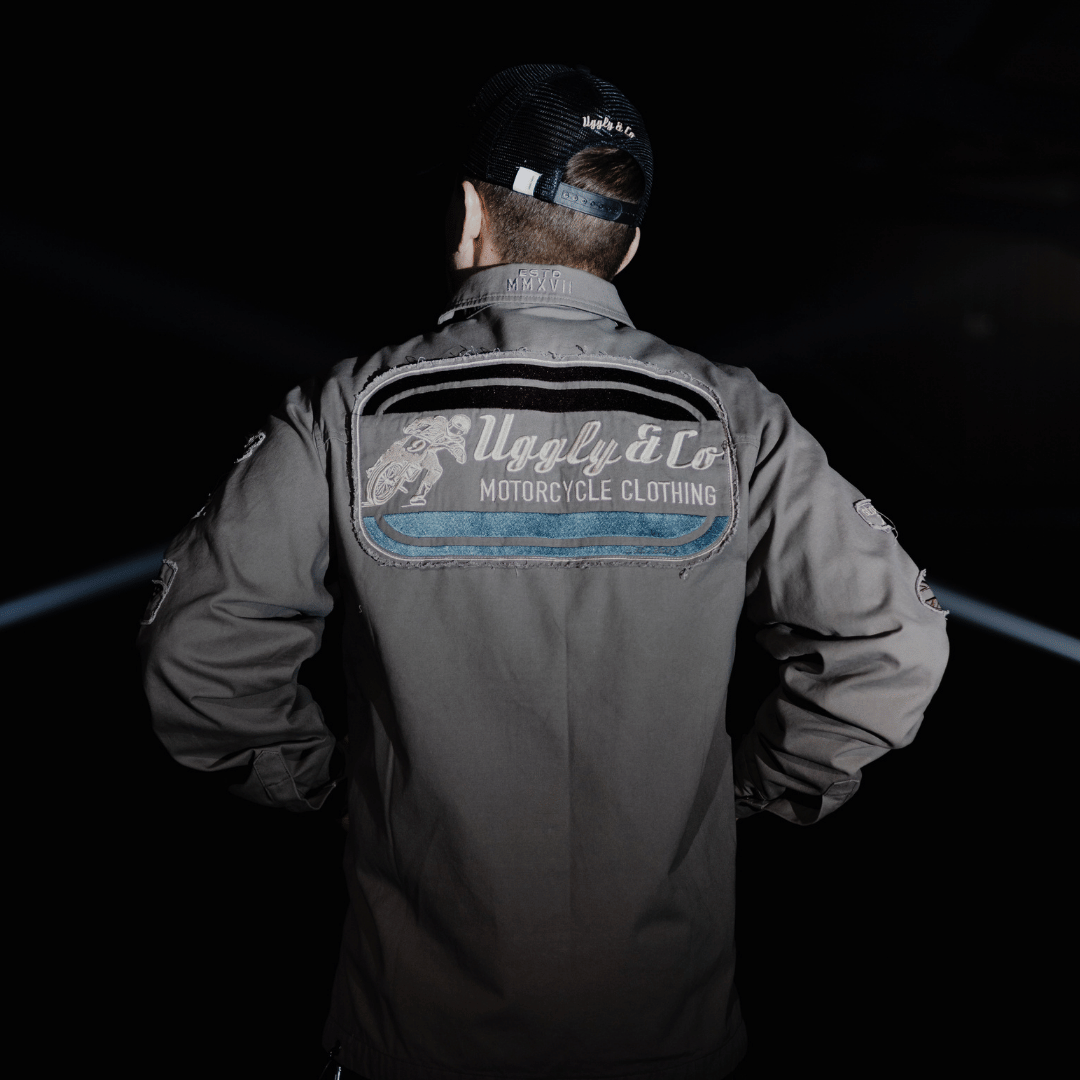 Grey Flattrack Moto Shacket by Uggly & Co