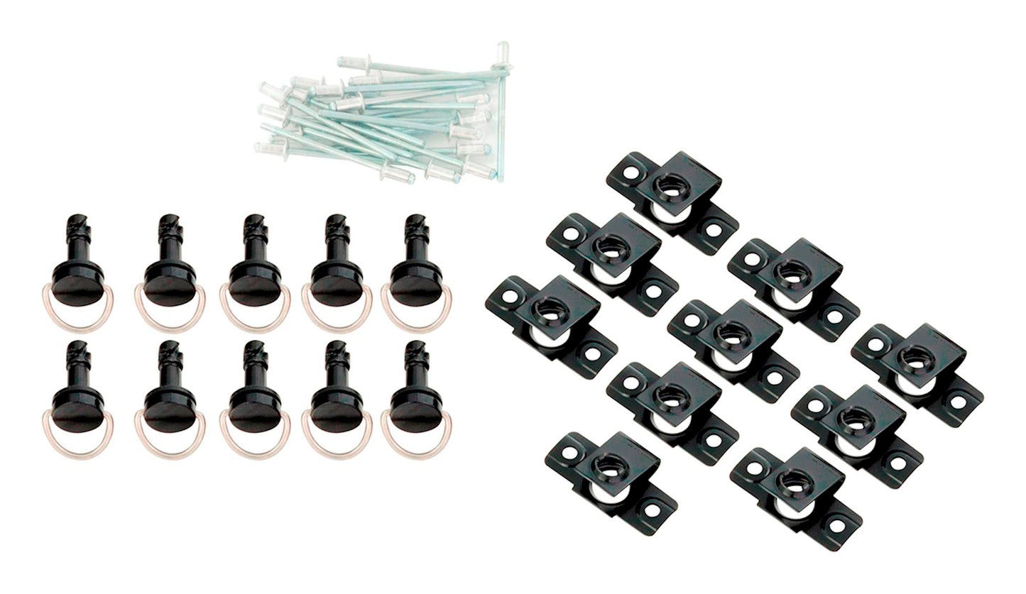 Bike It Black Quick Release Fairing Fasteners Rivet Type 19mm Pack Of 10