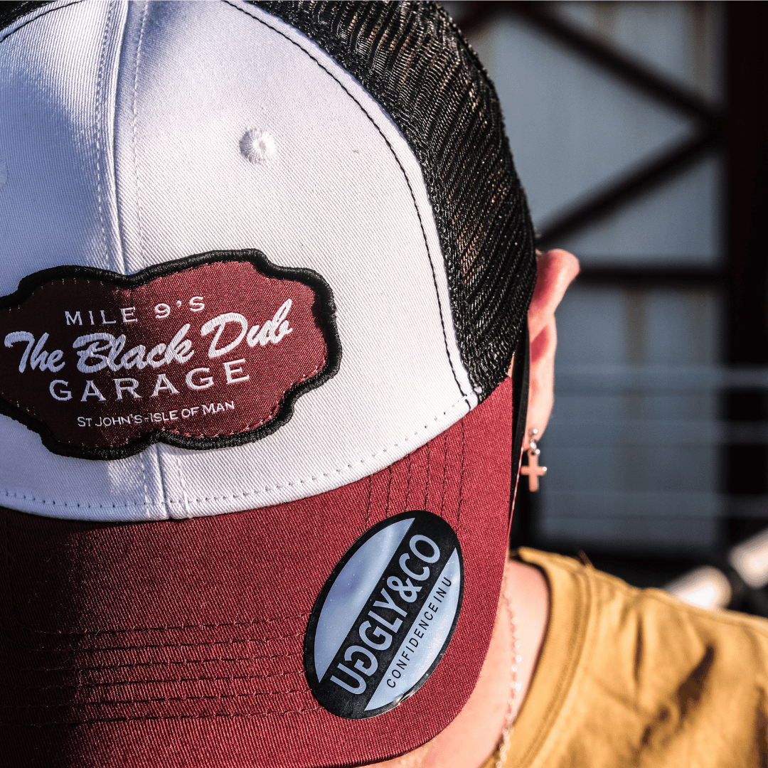Burgundy Black Dub Garage Trucker Hat by Uggly & Co
