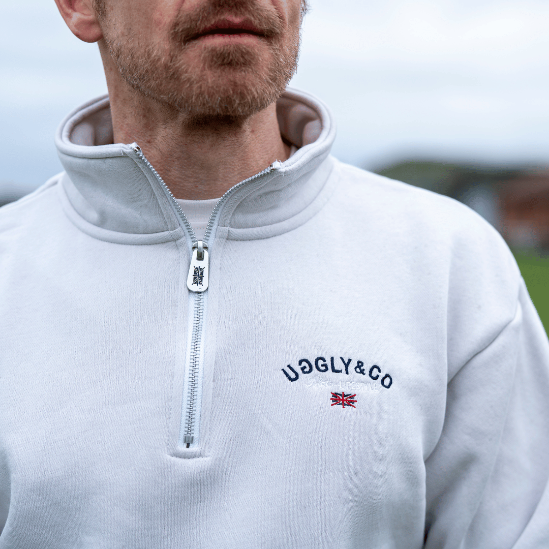 Stone Union Jack Quater-Zip by Uggly & Co