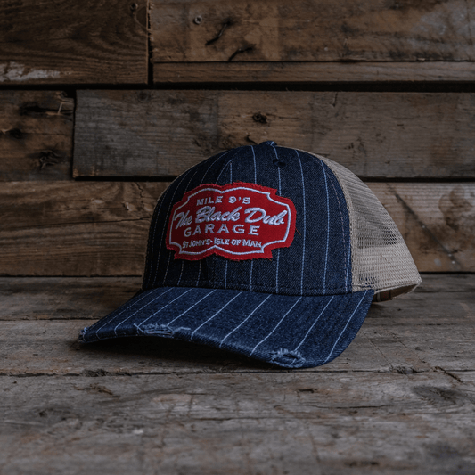 Pinstripe Denim Garage Trucker Hat by Uggly & Co