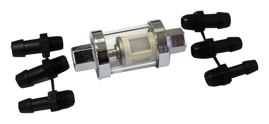 Glass Fuel Filter With 1/4in 5/16in and 3/8in Adaptors