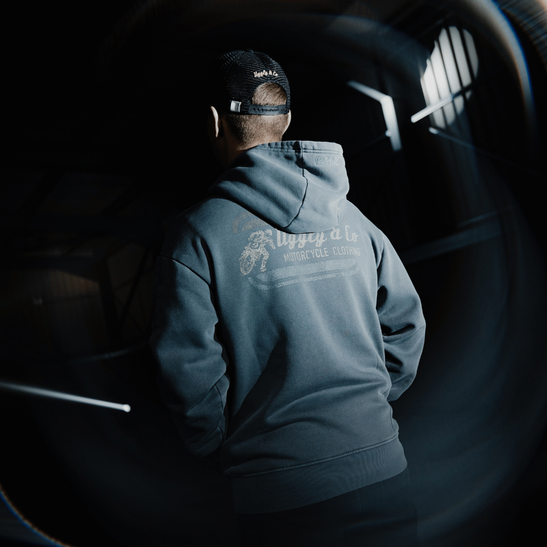 Blue Flattrack Hoodie by Uggly & Co