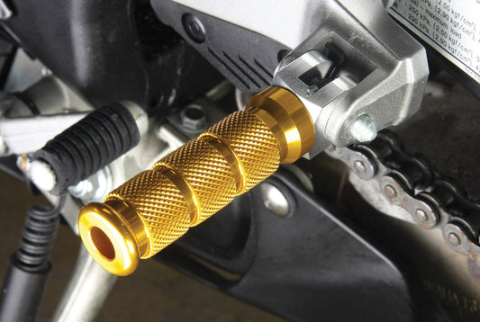 BikeTek Alloy Round Sports Footpegs Yamaha R1 Pillion Gold