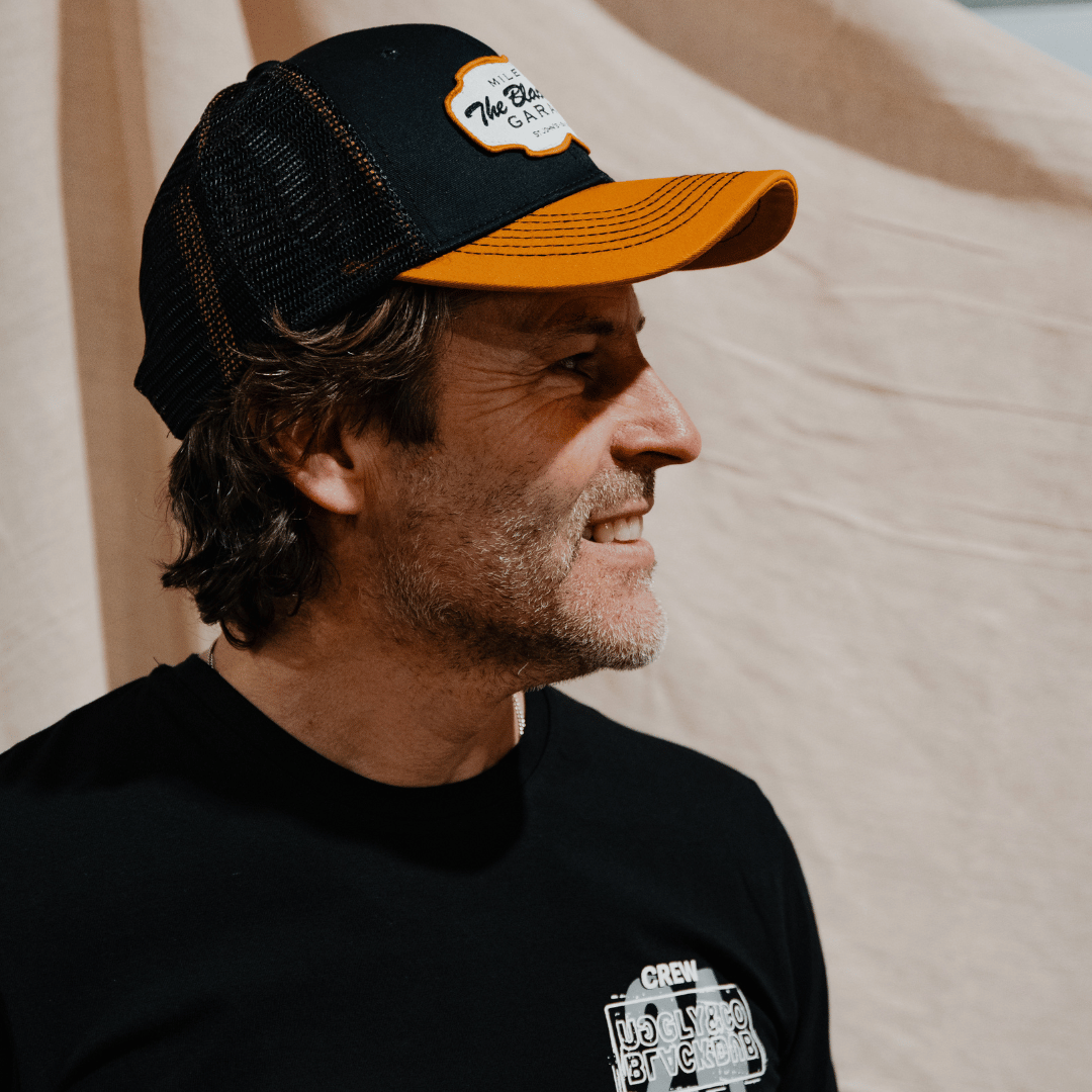 Black & Yellow Black Dub Garage Trucker Hat by Uggly & Co