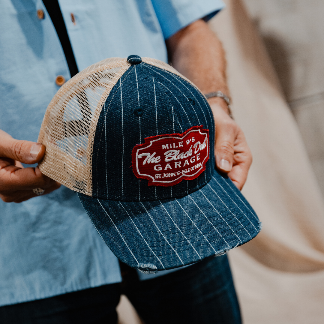 Pinstripe Denim Garage Trucker Hat by Uggly & Co