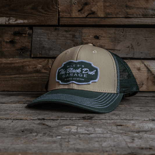 Green & Beige Black Dub Garage Trucker Hat by Uggly & Co