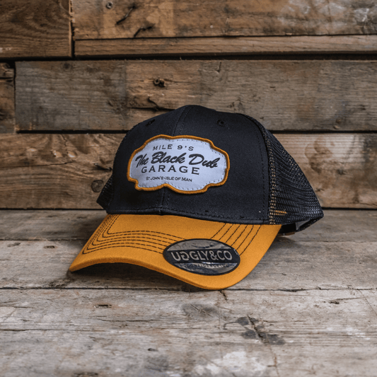 Black & Yellow Black Dub Garage Trucker Hat by Uggly & Co