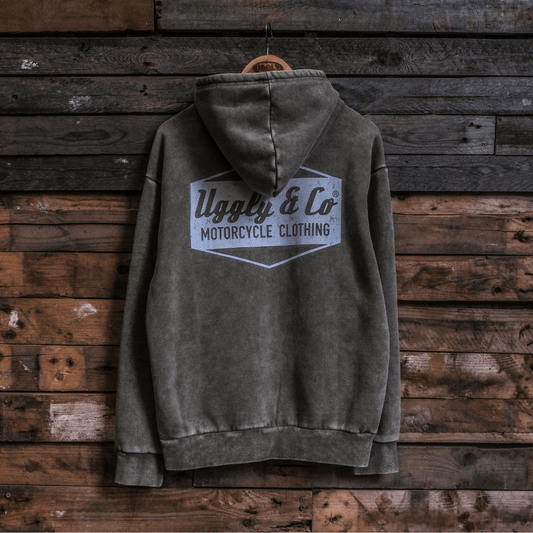 Green Diamond Acid Wash Hoodie by Uggly & Co