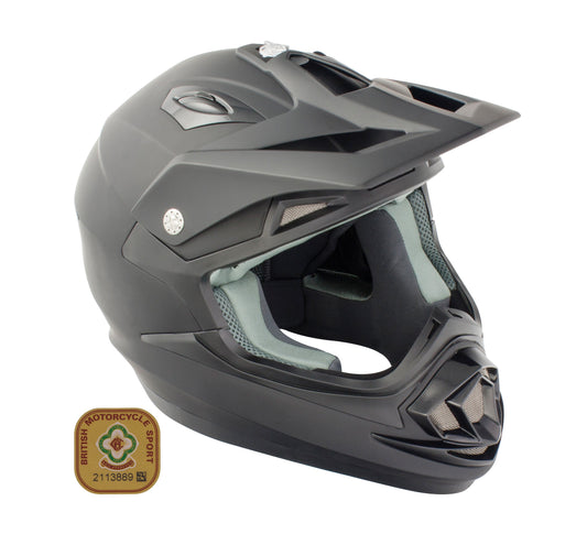GSB XP-14B Adult MX Off Road Helmet Plain Black Matt - Small