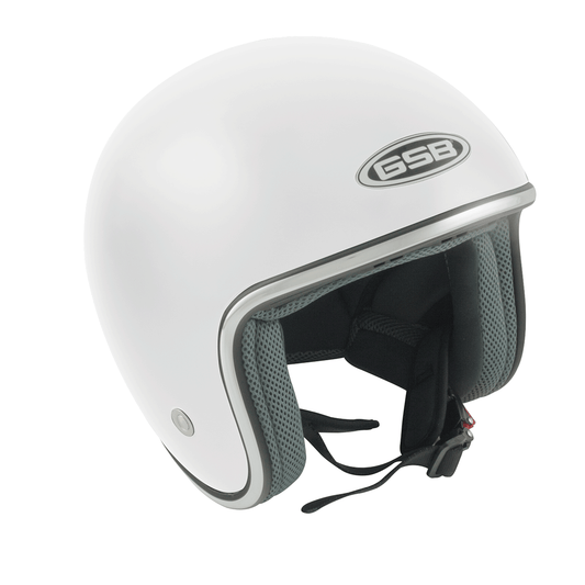 GSB G-234 Adult Open Face Road Helmet Plain White Gloss - Large