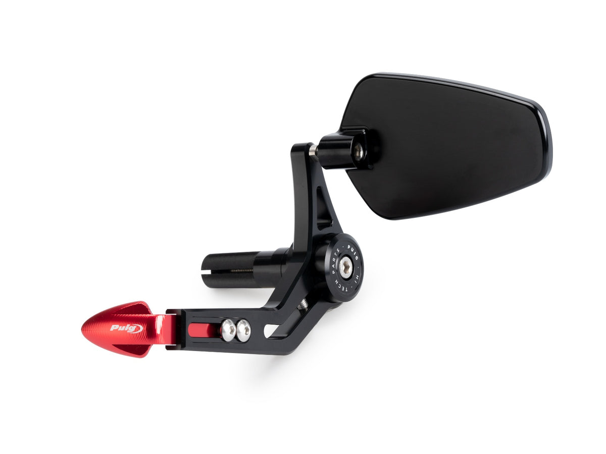 Clutch Lever Protector (Blue) With Mirror Pro - Red