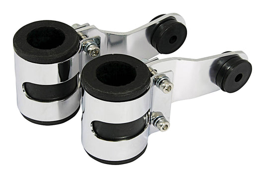 Bike It Chrome Deluxe Headlight Brackets With 31mm Rubbers