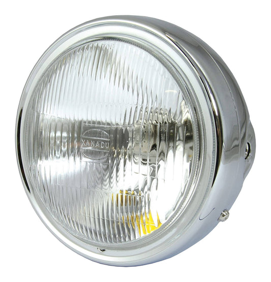 Chrome Single Beam Headlight With 7" Diameter H4 12V 60/55W