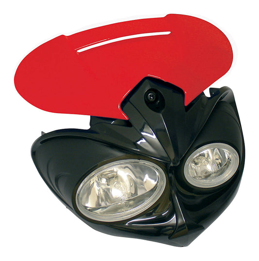 Falcon Fairing Headlight Black/Red H3-12V-55W