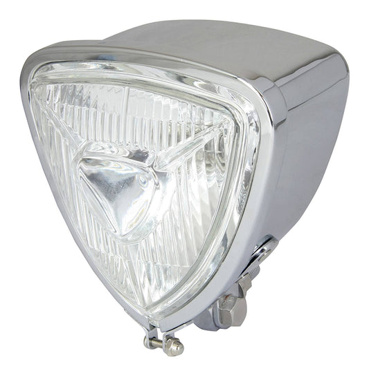 Universal Triangle Chrome Headlight H6 12V 35/35W Centre Dip