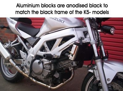 Crash Protectors - Classic Style for Suzuki SV650 K5-L1 unfaired/bikini fairing from (2005-2011)