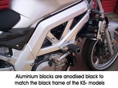 Crash Protectors - Classic Style for Suzuki SV650 K5-L1 unfaired/bikini fairing from (2005-2011)