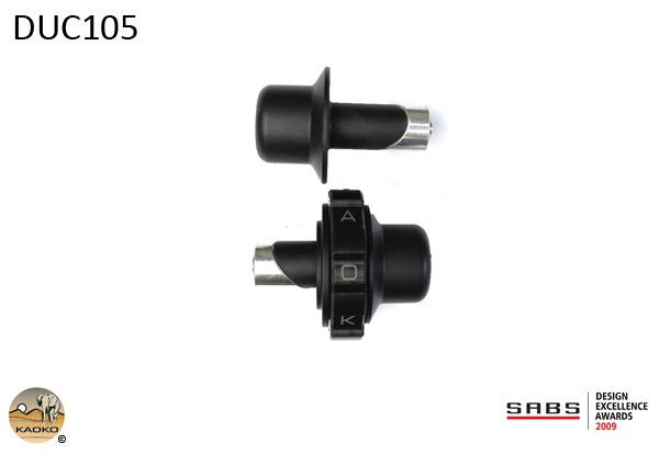 Kaoko Throttle Stabilizer for Ducati 848 EVO models '08-, 1100 EVO '08-, Monster 1200/S '14-, Monster 796 ABS '10- and 5 others (including matching left hand side Bar-End weight)