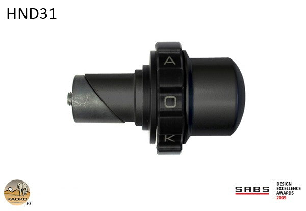 Kaoko Throttle Stabilizer for Honda models with 19mm ID bars and 31mm OD bar weights; incl. F6B Goldwing (2013-), VFR800/Blackbird (2001-), CBR1100XX Blackbird, VTR1000 Firestorm (1998-2008), CBR650F (2015-), CTX700/N/ND/DCT (2013-), CBR650R '19-