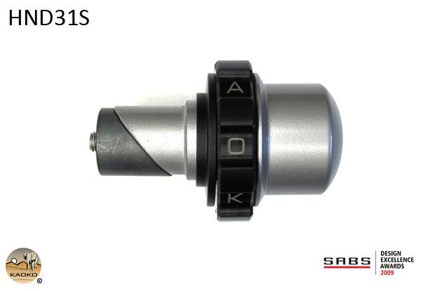 Kaoko Throttle Stabilizer for Honda models with 19mm ID bars and 31mm OD bar weights; incl. F6B Goldwing (2013-), VFR800/Blackbird (2001-), CBR1100XX Blackbird, VTR1000 Firestorm (1998-2008), CBR650F (2015-), CTX700/N/ND/DCT (2013-)