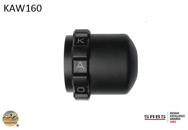 Kaoko Throttle Stabilizer for Kawasaki Z1000SX ('10- '24) & Ninja 1100SX (SE) '25- : models with parallel 37,8mm OD bar end weights.