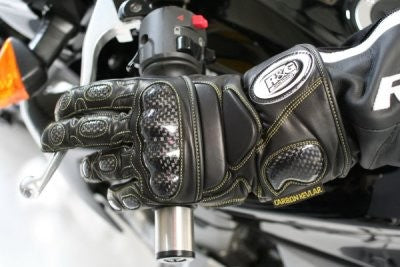 Leather Deluxe Motorcycle Gloves - Black