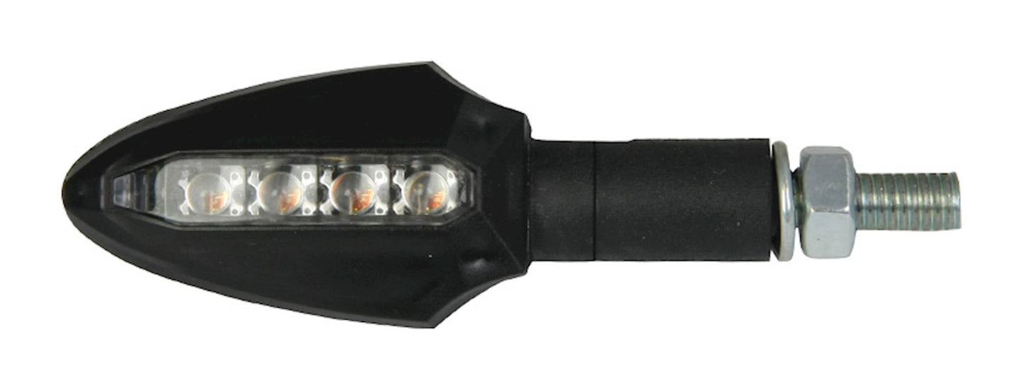 Bike It LED Runner One Indicators With Black Body And Black Clear Lens