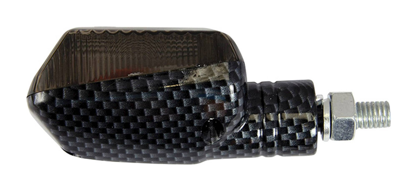 Bike It Short Stem Mini Indicators With Carbon Body And Smoked Lens