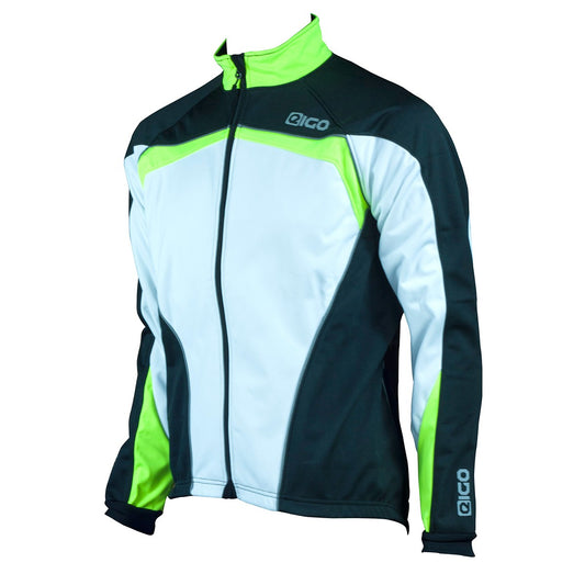 Eigo Bora Windproof Mens Cycling Jacket White / Black / Fluoro Yellow - XL