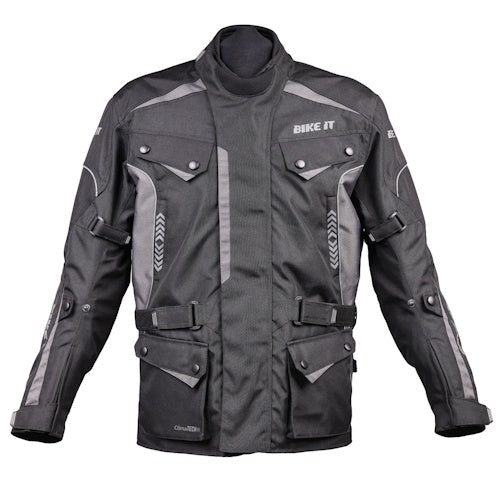 Bike It 'Burhou' All-Season Motorcycle Adventure Jacket + Bike It 'Triple Black' Ultimate Textile Adventure Waterproof Motorcycle Pants/Trousers