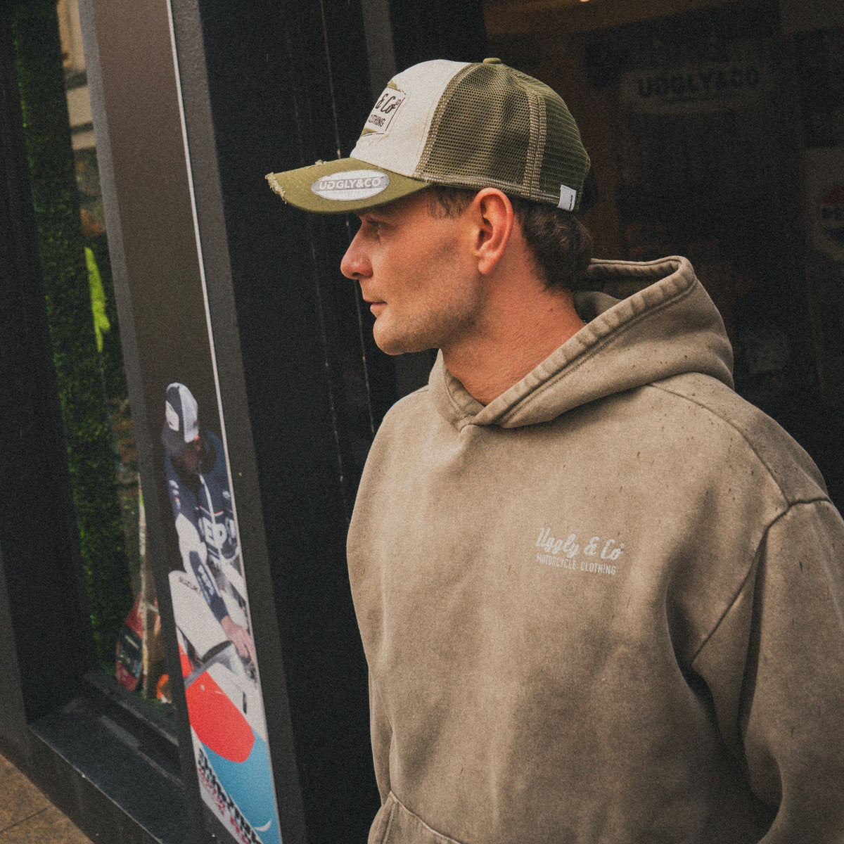 Green Diamond Acid Wash Hoodie by Uggly & Co