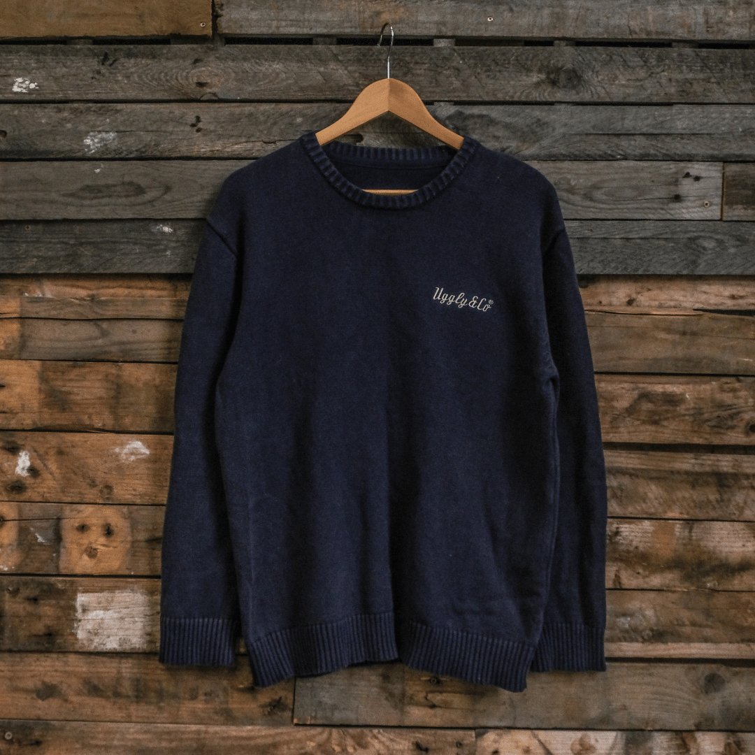 Navy U&C Knit Jumper by Uggly & Co