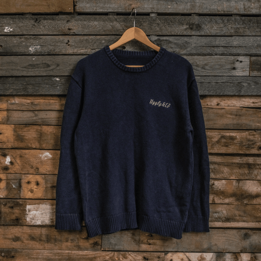 Navy U&C Knit Jumper by Uggly & Co