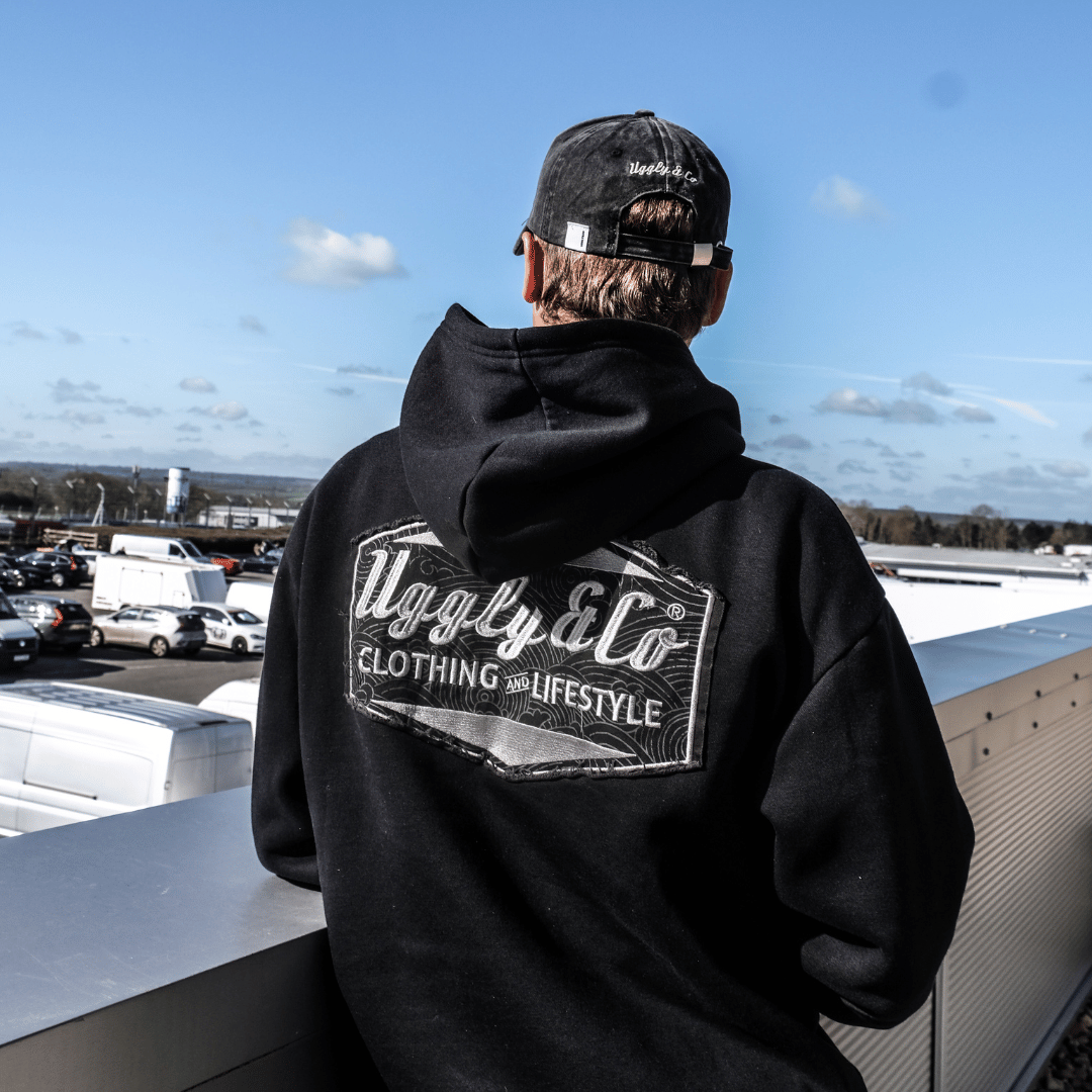 Black Surf Diamond Hoodie by Uggly & Co