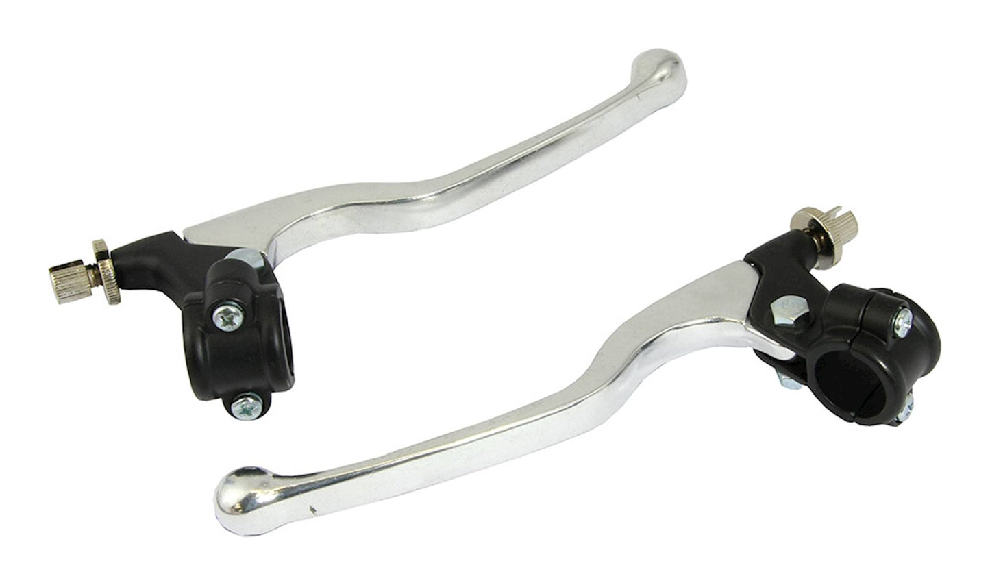 Bike It Lever Assembly Universal Long Chrome Lever/Black Perch (Without Mirror Boss)