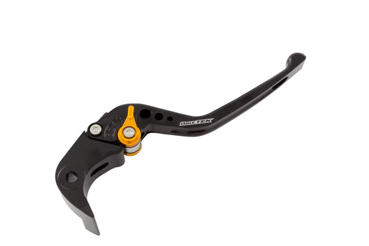 BikeTek Adjustable CNC Brake Lever Long  - Black / Gold Adjuster - #B54