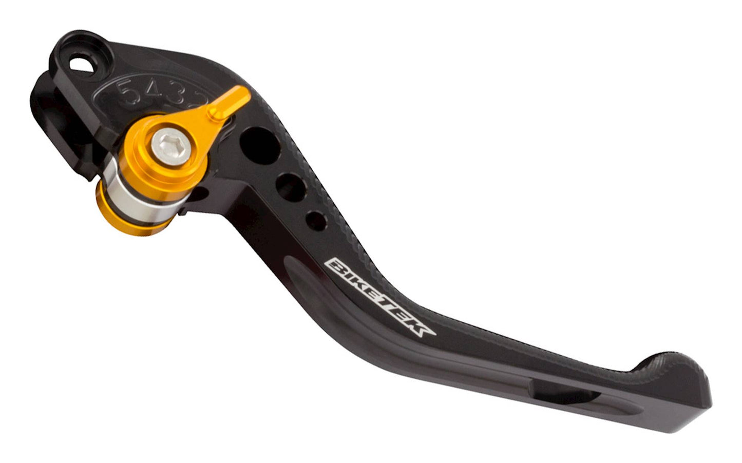 BikeTek Adjustable CNC Brake Lever Short  - Black / Gold Adjuster - #B54S
