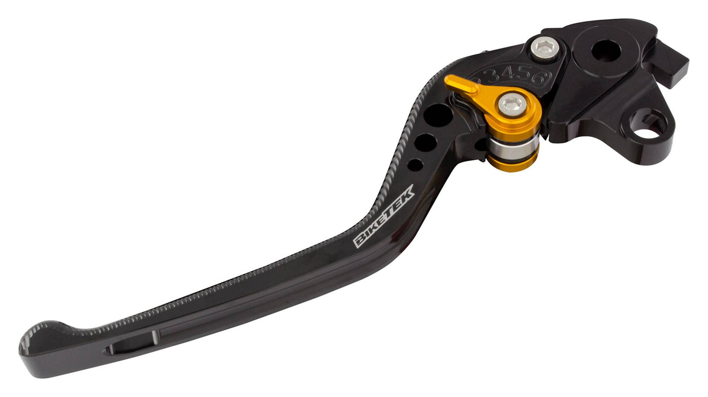 BikeTek Adjustable CNC Clutch Lever Long  - Black / Gold Adjuster - #C59